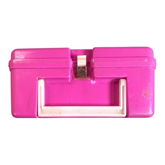 Vintage 1990 Barbie Core Matching Thermos Pink Lunchbox With Handle & Latch READ - Picture 9 of 15